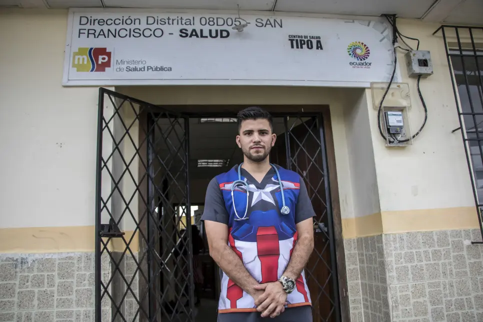 Venezuelan doctor Samuel, 27, fled to Ecuador in 2018 where he now cares for locals and Colombian refugees during the pandemic