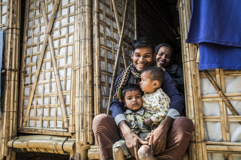 A Rohingya refugee family