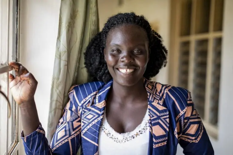 woman smiling at camera 