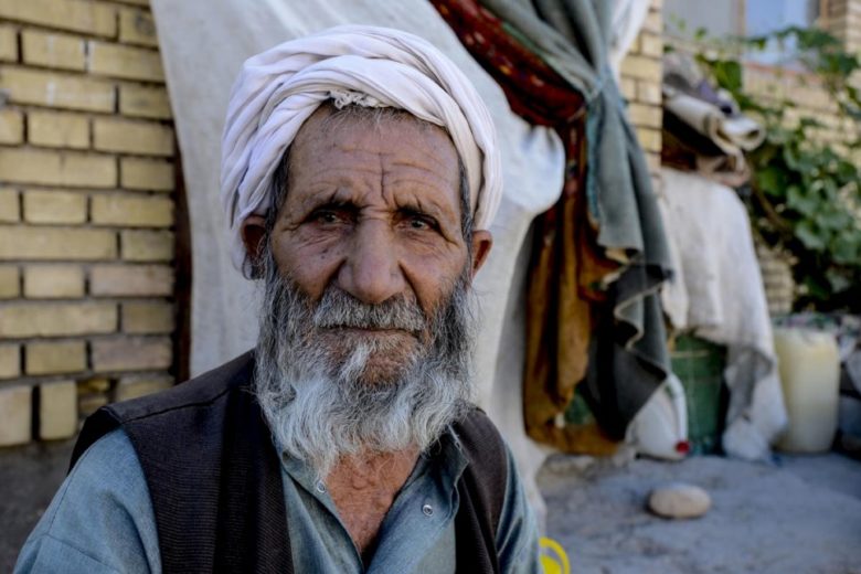 Elderly man at a settlement close to the border between Iran and Afghanistan