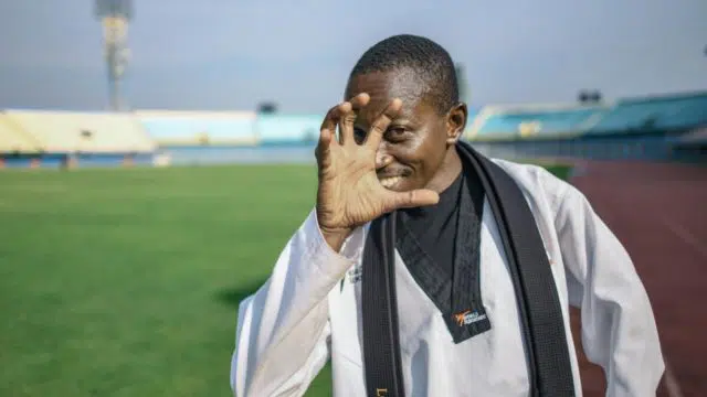 Parfait Hakizimana at the Amahoro Stadium in Rwanda's capital, Kigali