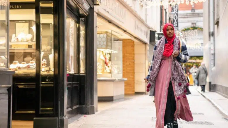 Ifrah Ahmed walking in Dublin, Ireland