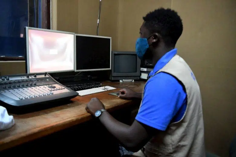 man working on computer 