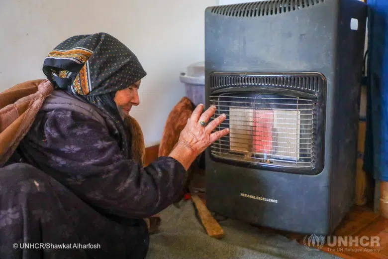Um Kamal is an 84-year-old widow living in Zaatari refugee camp Jordan. She arrived in the camp in 2014 and cares for her granddaughter, Aya, 9