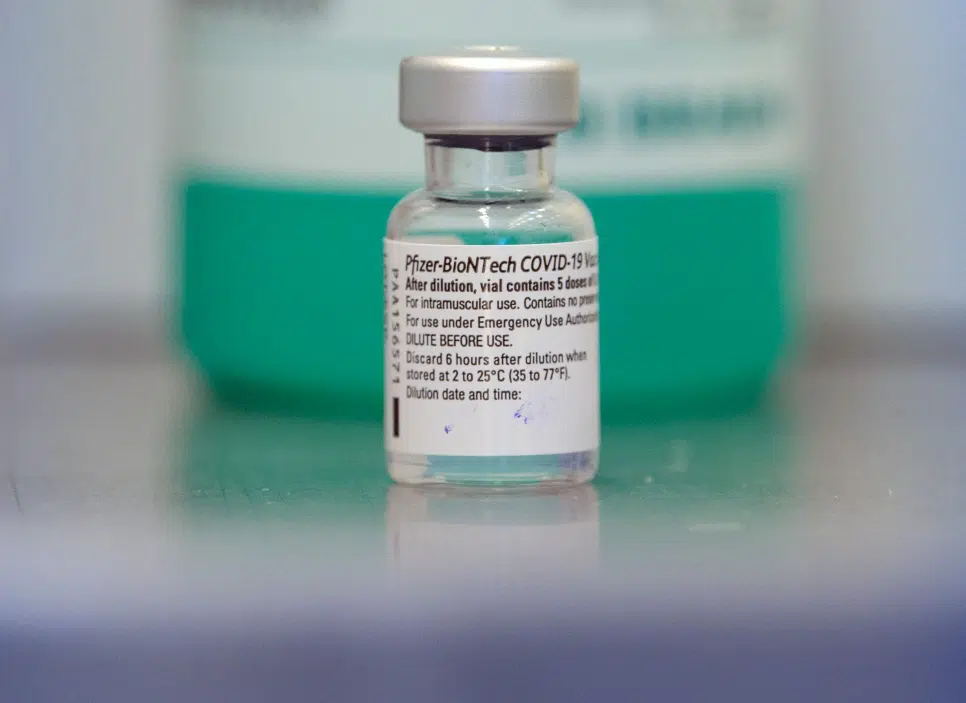 Vial of Pfizer vaccine
