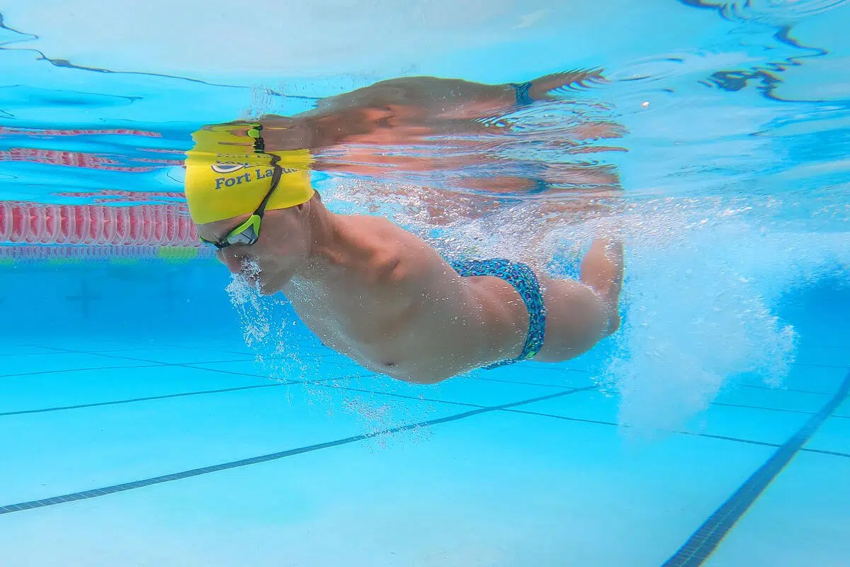 Abbas Karimi, an Afghan refugee swimmer who was born without arms, trains in Fort Lauderdale, Florida, ahead of the Paralympic Games in Tokyo