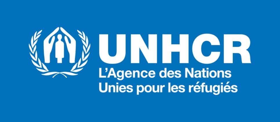 UNHCR Logo with blue background