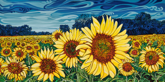 Painting of Sunflowers by Jeff Dillon