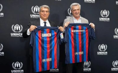 FC Barcelona and UNHCR kick off partnership with new football jersey in support of refugee children