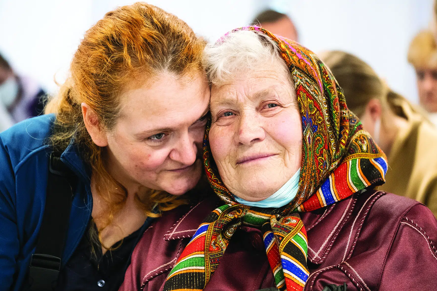 Woman with her elderly mother.