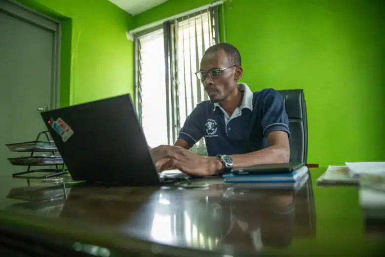 Andrew Ochola, the HAKI Centre's Programmes Manager, at their Mombasa offices.
© UNHCR/Charity Nzomo