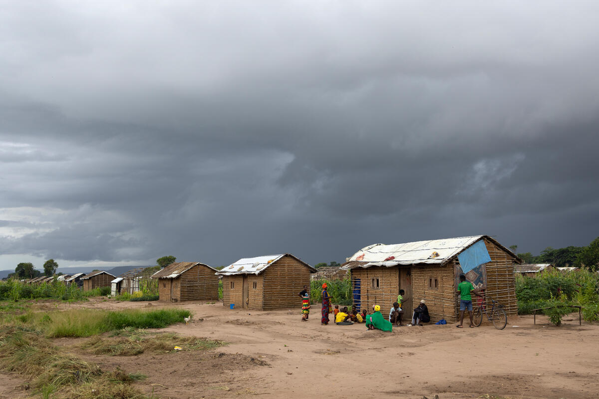 Far-away shot of shelters