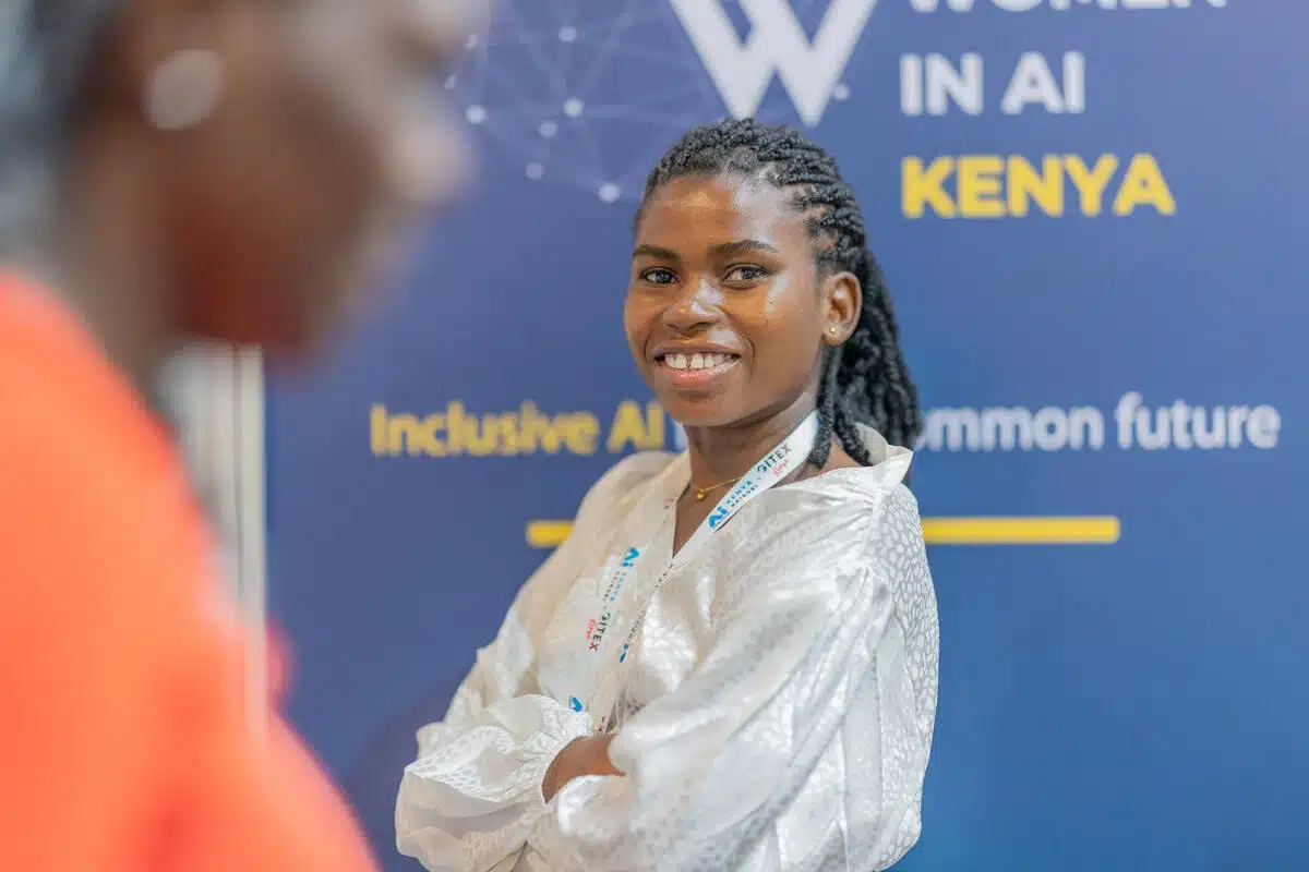Esther Ruharara, a refugee from the Democratic Republic of the Congo, is one of five young refugee innovators supported by UNHCR to attend the AI Everything Kenya Summit in Nairobi in May 2026. © UNHCR/Charity Nzomo